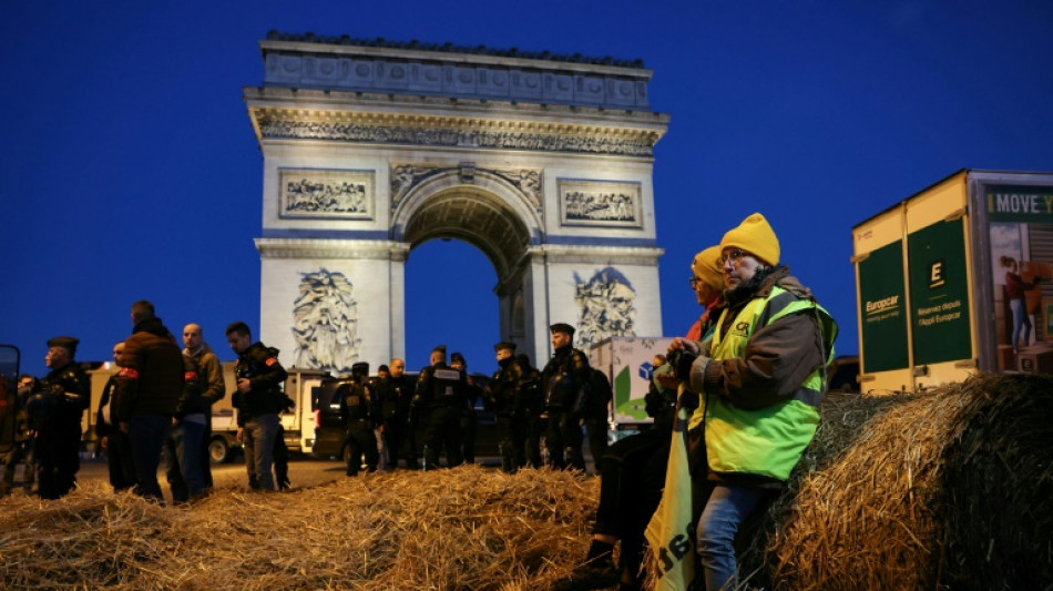 Detenidas 66 personas en protesta agraria junto al Arco del Triunfo en Par&iacute;s